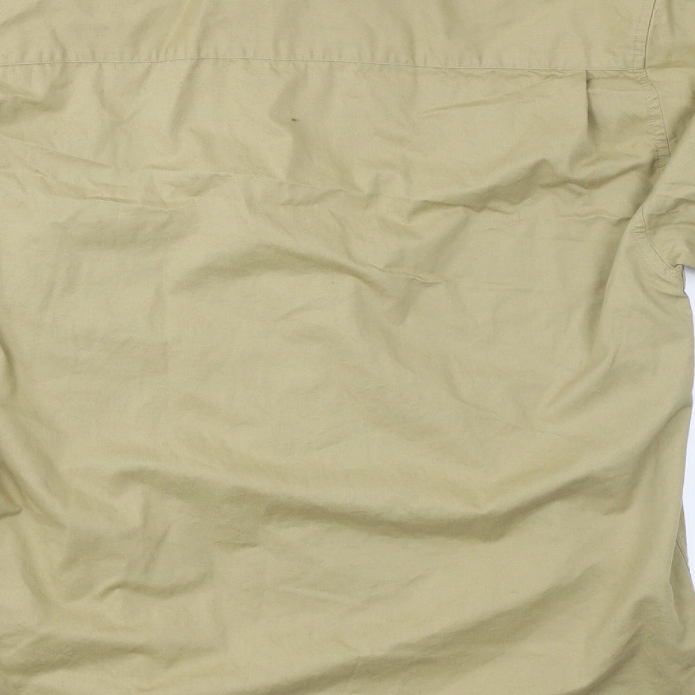 District Mens Beige    Button-Up Size L