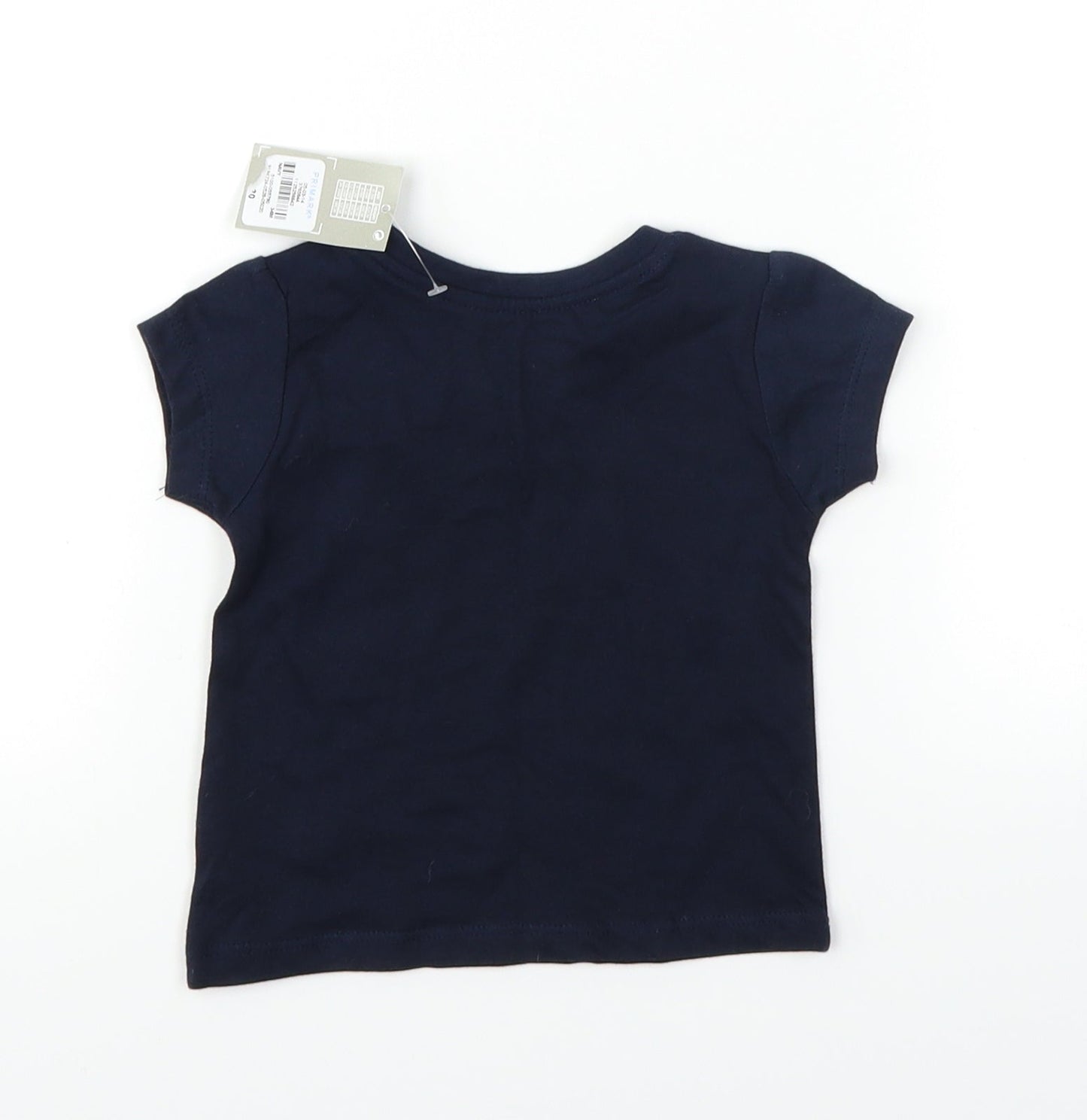 Primark Baby Blue   Basic T-Shirt Size 3-6 Months  - Star Design
