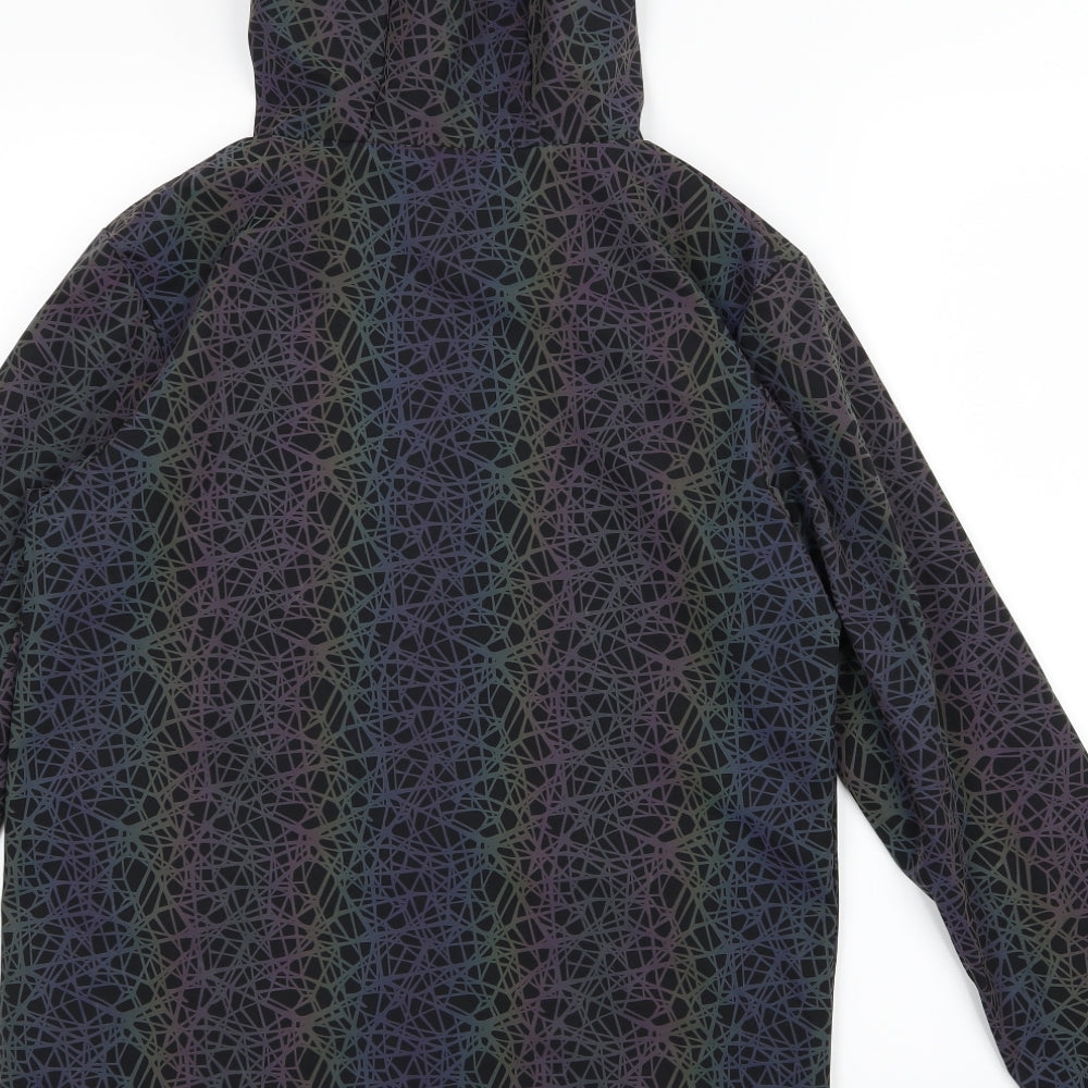 ellesse Womens Black Geometric  Windbreaker Coat Size 6