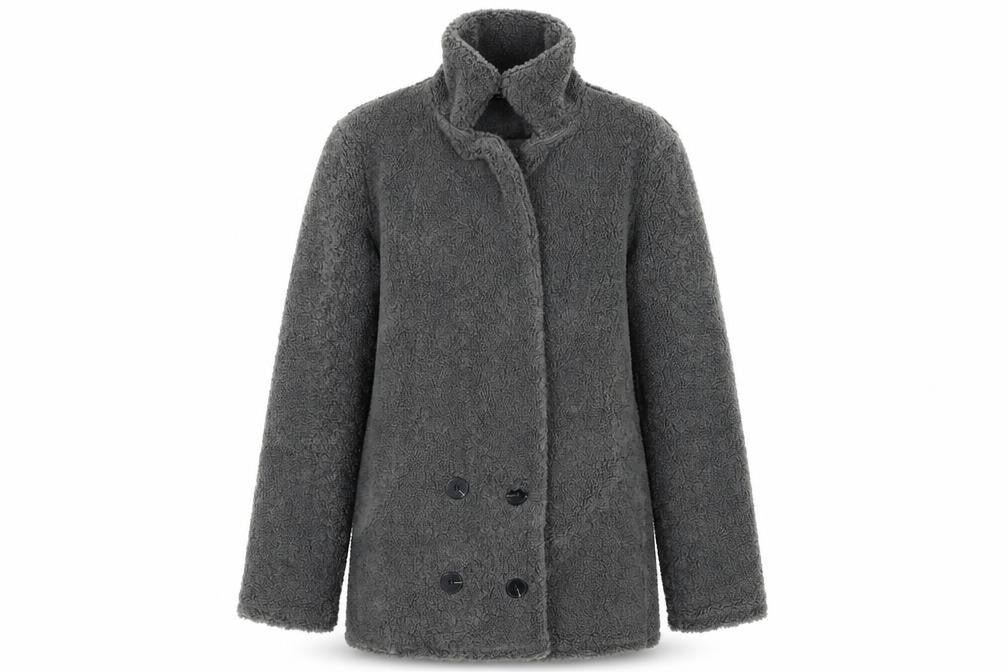 Front view of Select women’s grey overcoat coat, size UK 6