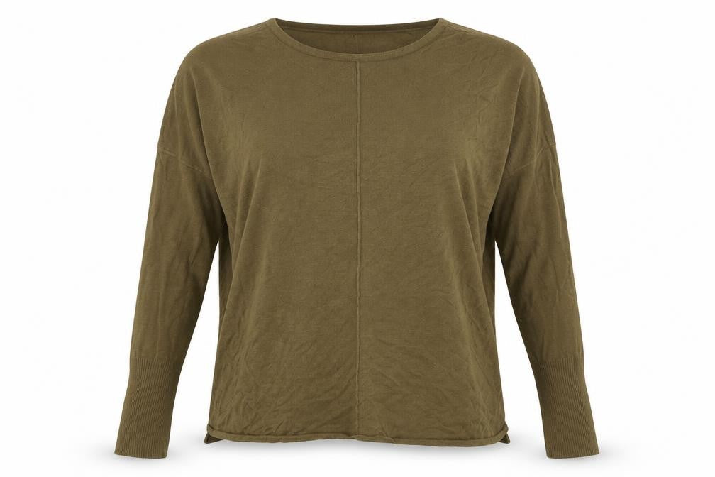 Front view of H&M women’s brown basic t-shirt, size S