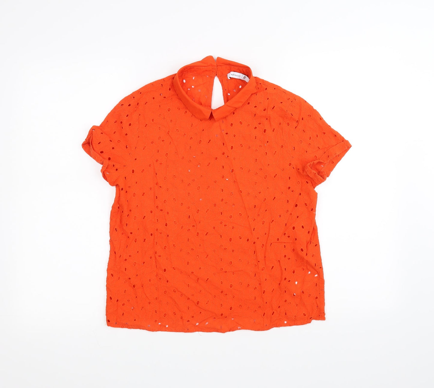 Mademoiselle R Womens Orange   Basic T-Shirt Size 10