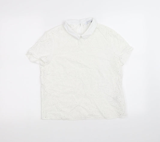 Mademoiselle R Womens White   Basic T-Shirt Size 10