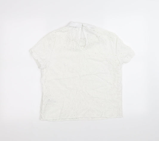 Mademoiselle R Womens White   Basic T-Shirt Size 10