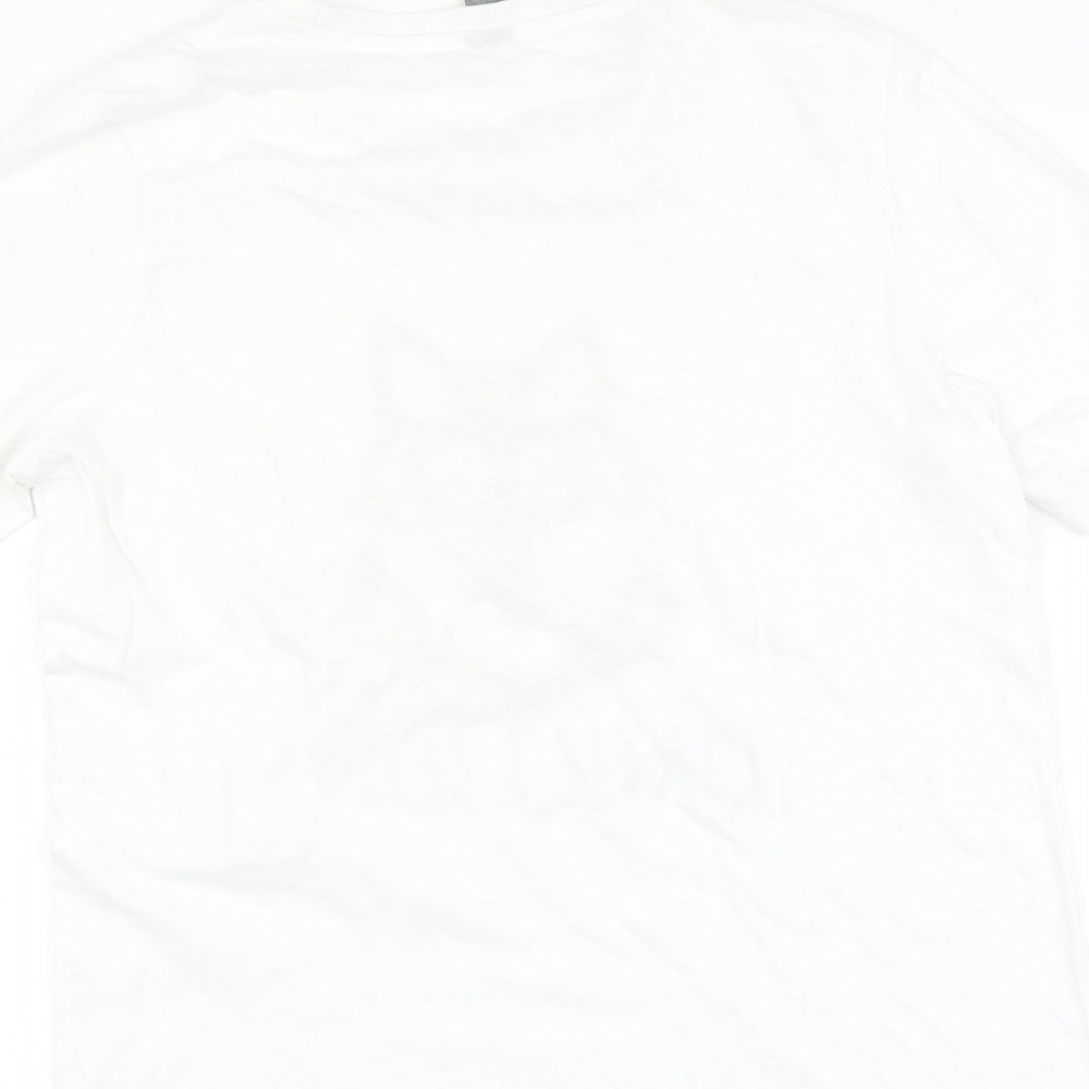 Preworn Womens White   Basic T-Shirt Size 12  - wolf