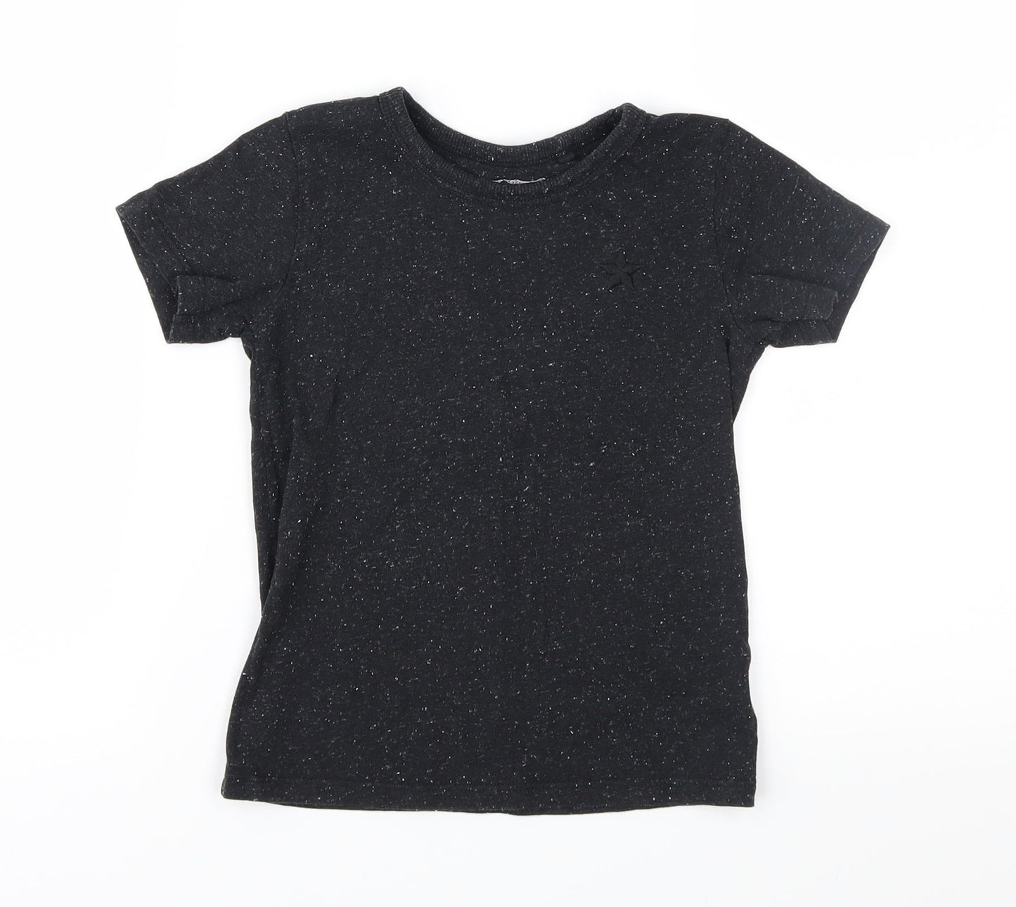 NEXT Boys Black Spotted Jersey Basic T-Shirt Size 4-5 Years