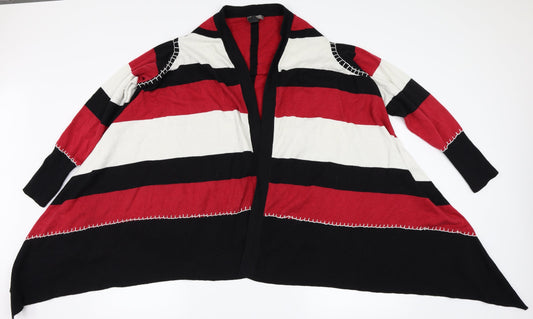 SPANNER Womens Multicoloured Striped  Wrap Jumper One Size