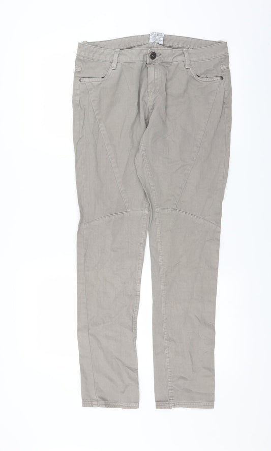 UpFashion Womens Grey   Straight Jeans Size 10 L30 in