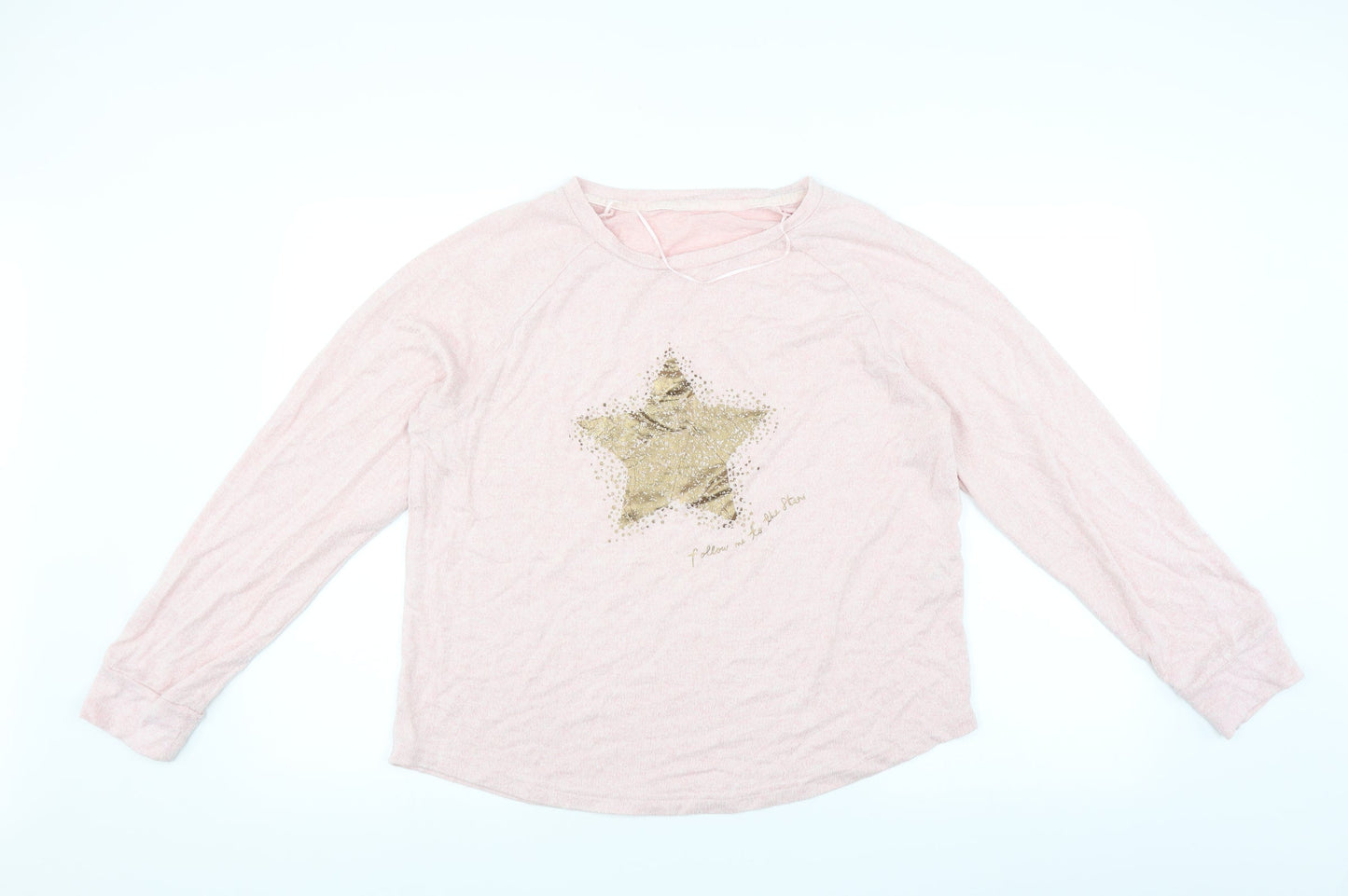 Nutmeg Womens Pink Solid  Top Pyjama Top Size 12  - star