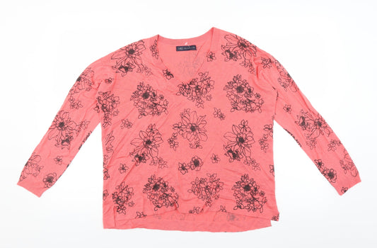 Marks and Spencer Womens Pink Floral  Pullover Jumper Size M