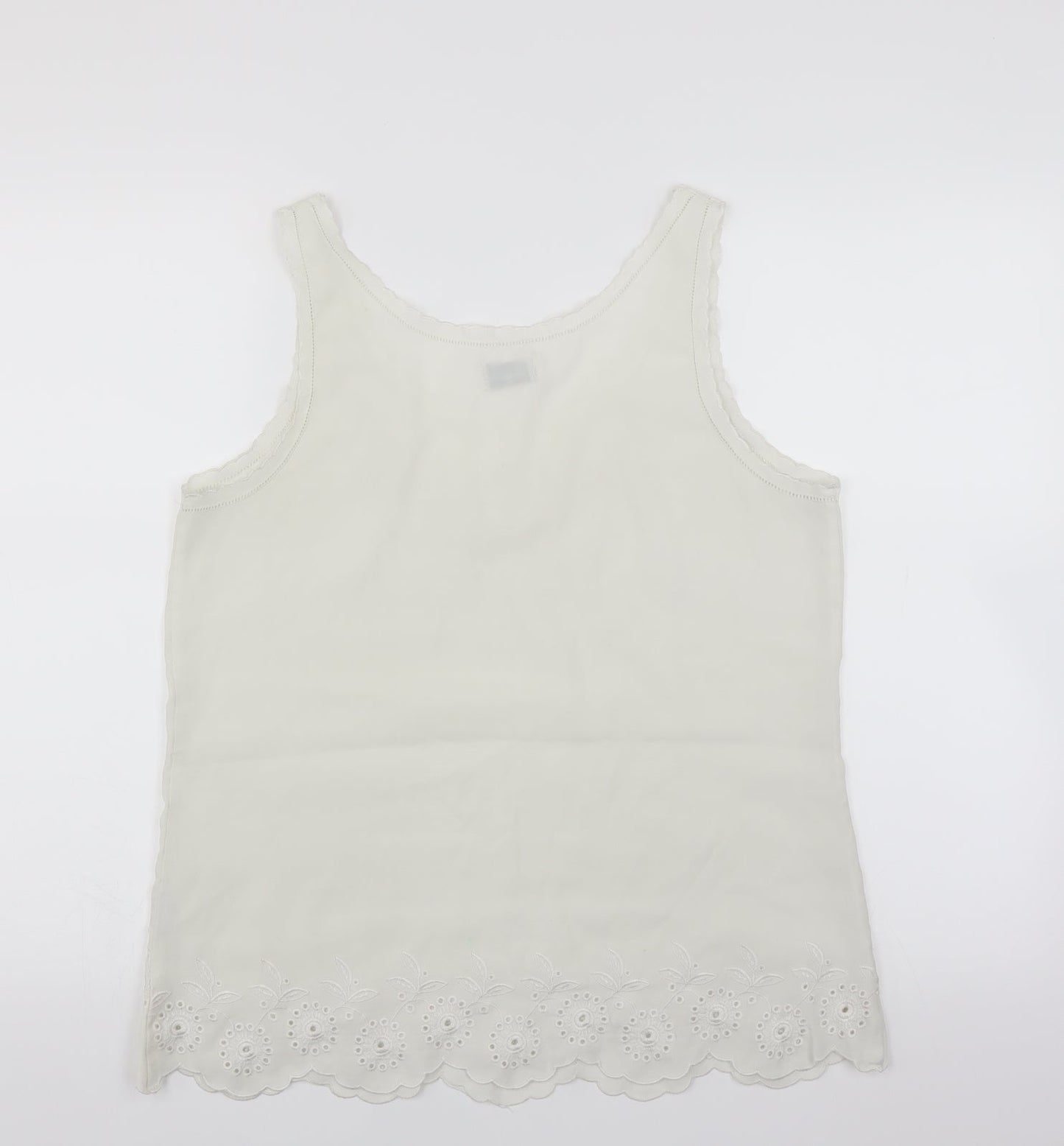 Jeanswest Womens Ivory   Basic Blouse Size 12  - Floral embroidery
