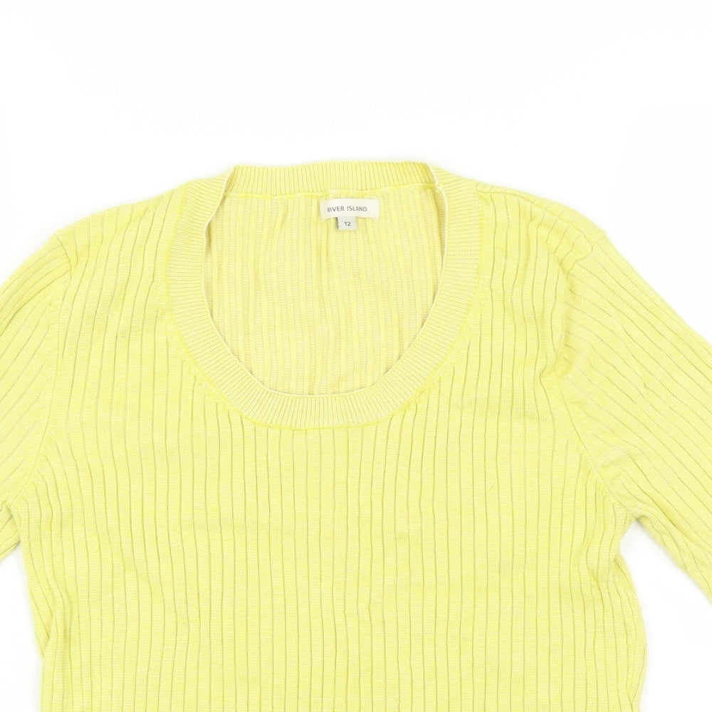 River Island Womens Yellow   Pullover Jumper Size 12
