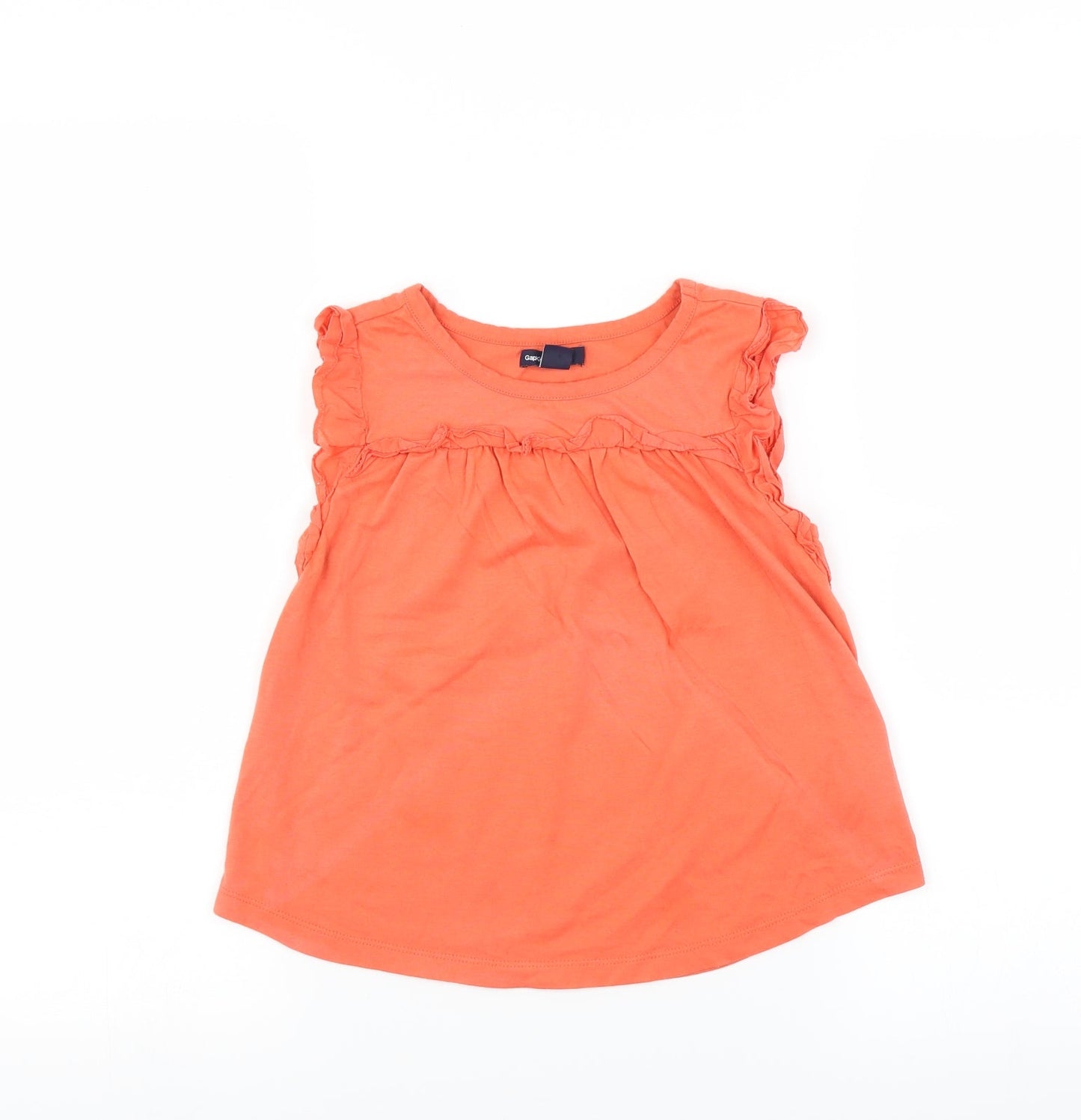 Gap Girls Orange   Basic T-Shirt Size 6 Years  - Ruffle Detail