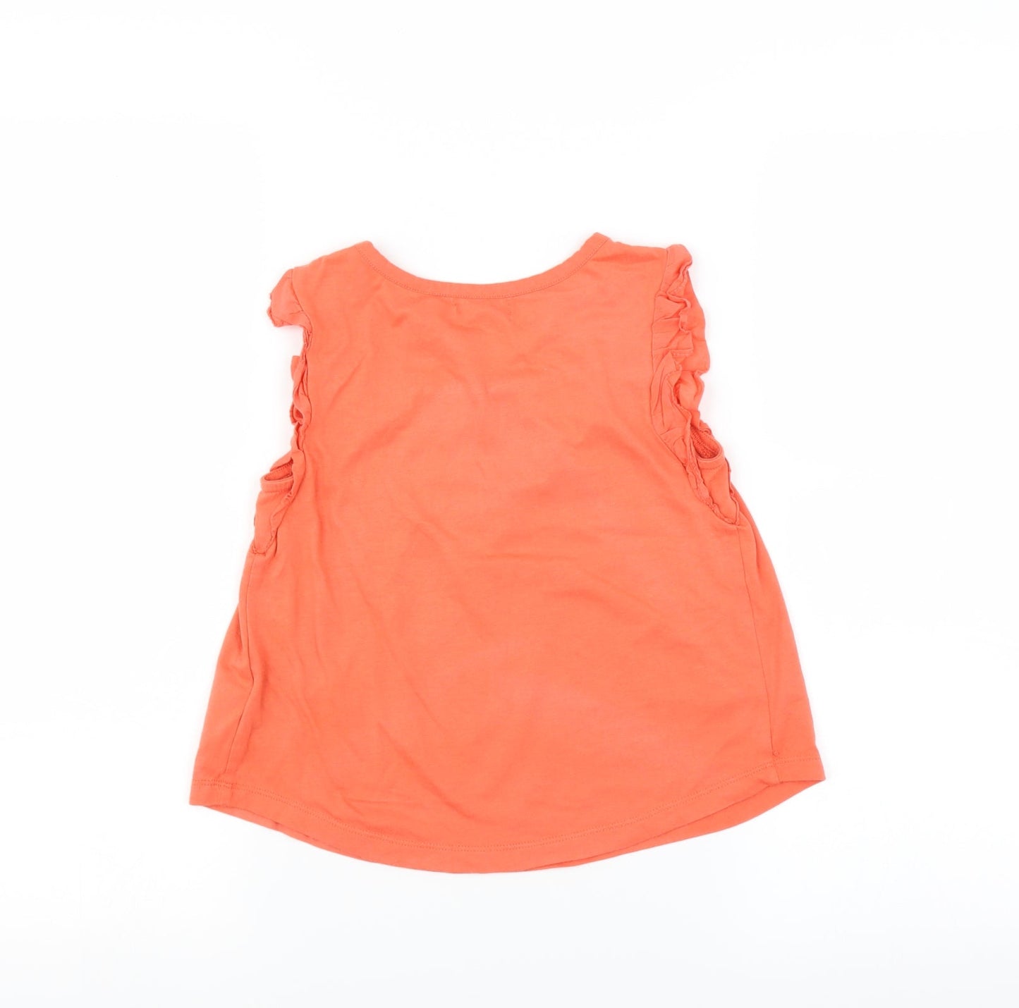 Gap Girls Orange   Basic T-Shirt Size 6 Years  - Ruffle Detail