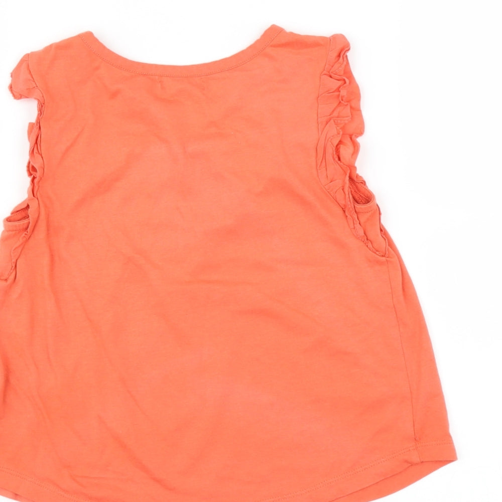 Gap Girls Orange   Basic T-Shirt Size 6 Years  - Ruffle Detail