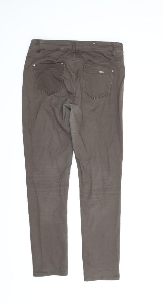 Moon Girl Womens Brown   Chino Trousers Size 34 in L28 in