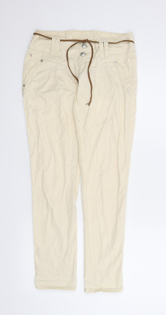 TALLY WEiJL Womens Beige   Carrot Trousers Size 6 L27.5 in - Belt included