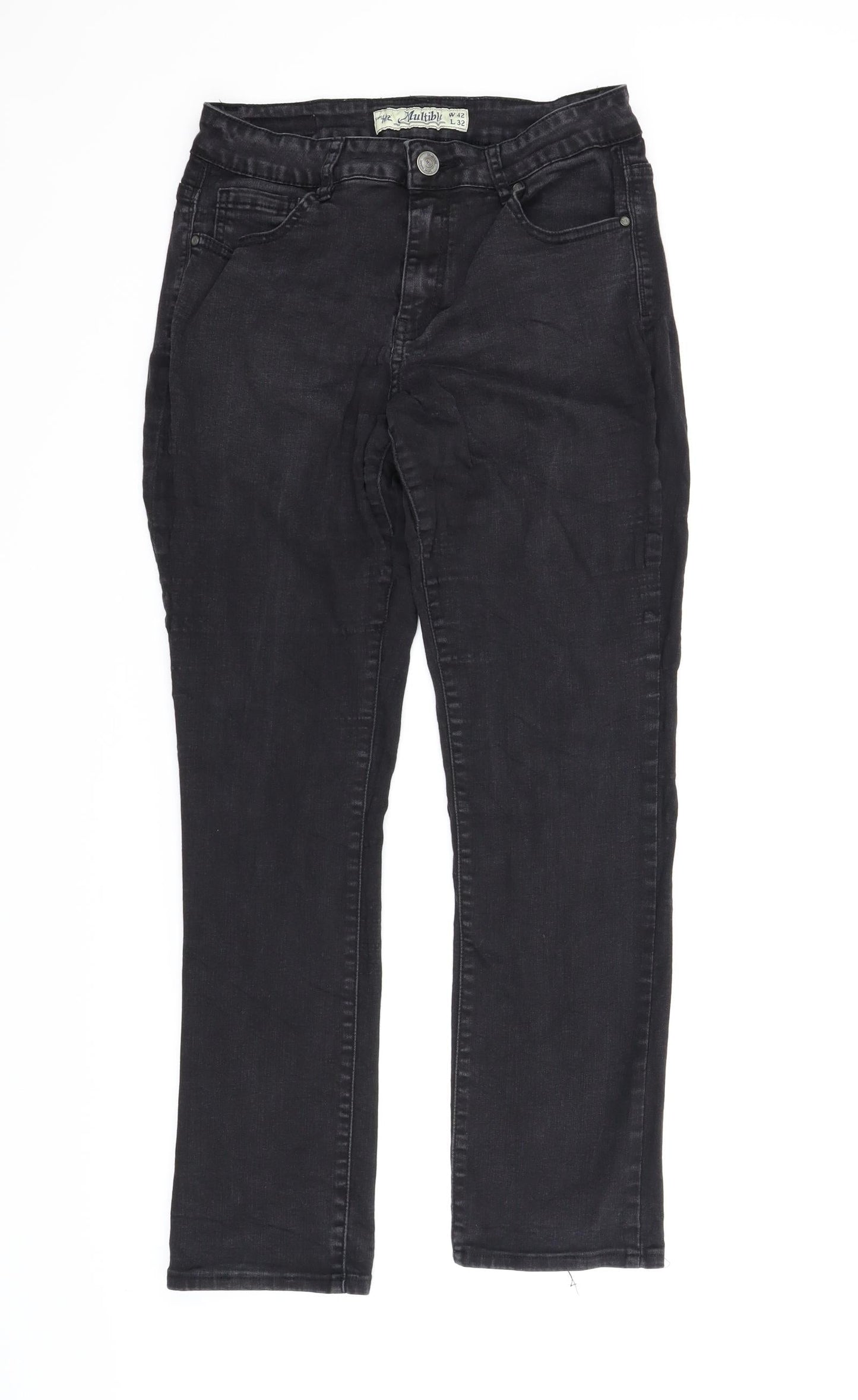 Multiblu Womens Black  Denim Bootcut Jeans Size 42 in L32 in