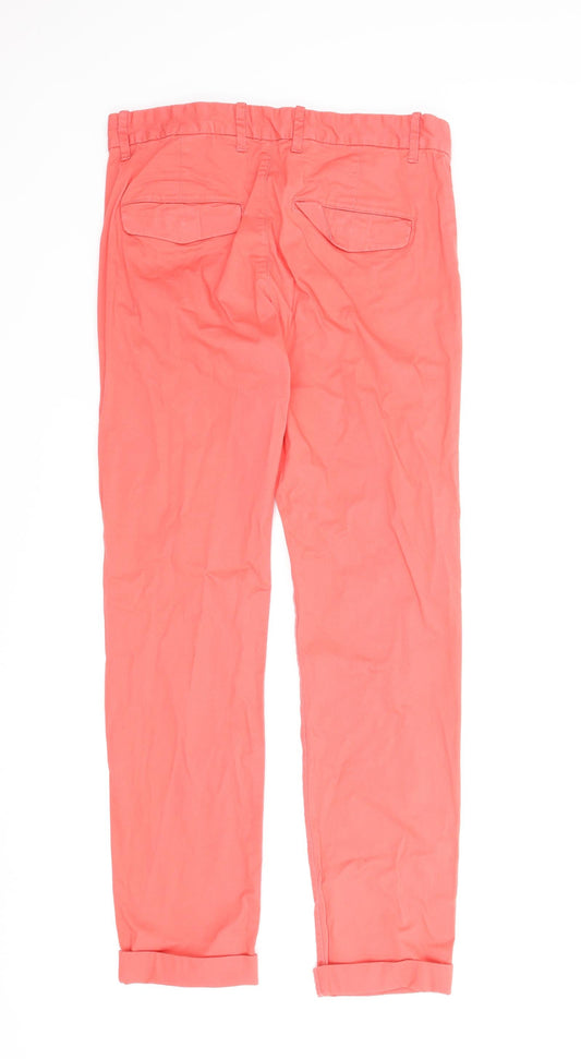 H&M Womens Red   Chino Trousers Size S L27 in