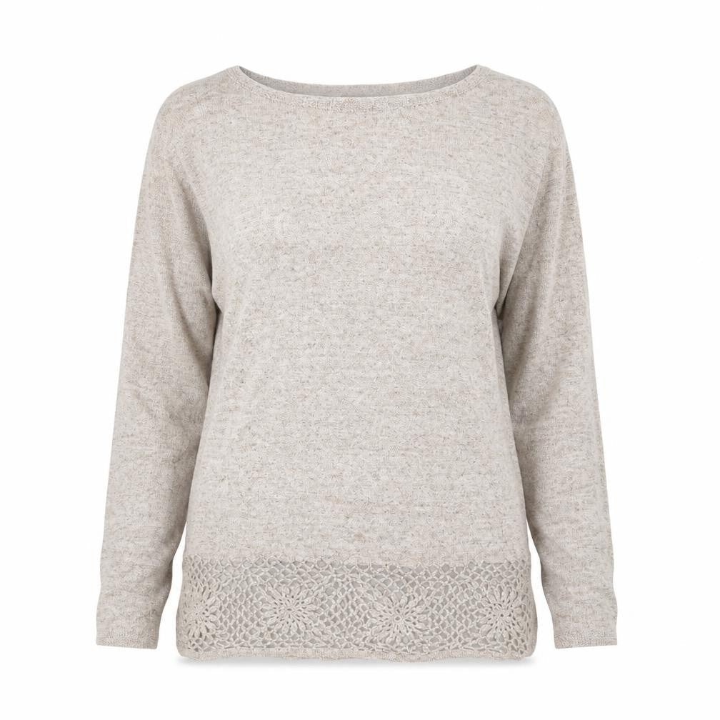 Front view of FatFace women’s beige basic blouse, size UK 6