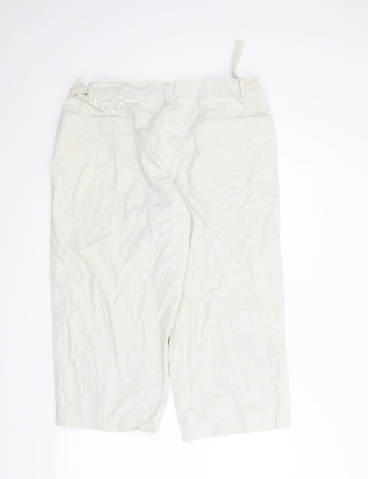 Jensen Womens Beige   Capri Trousers Size L L24.5 in