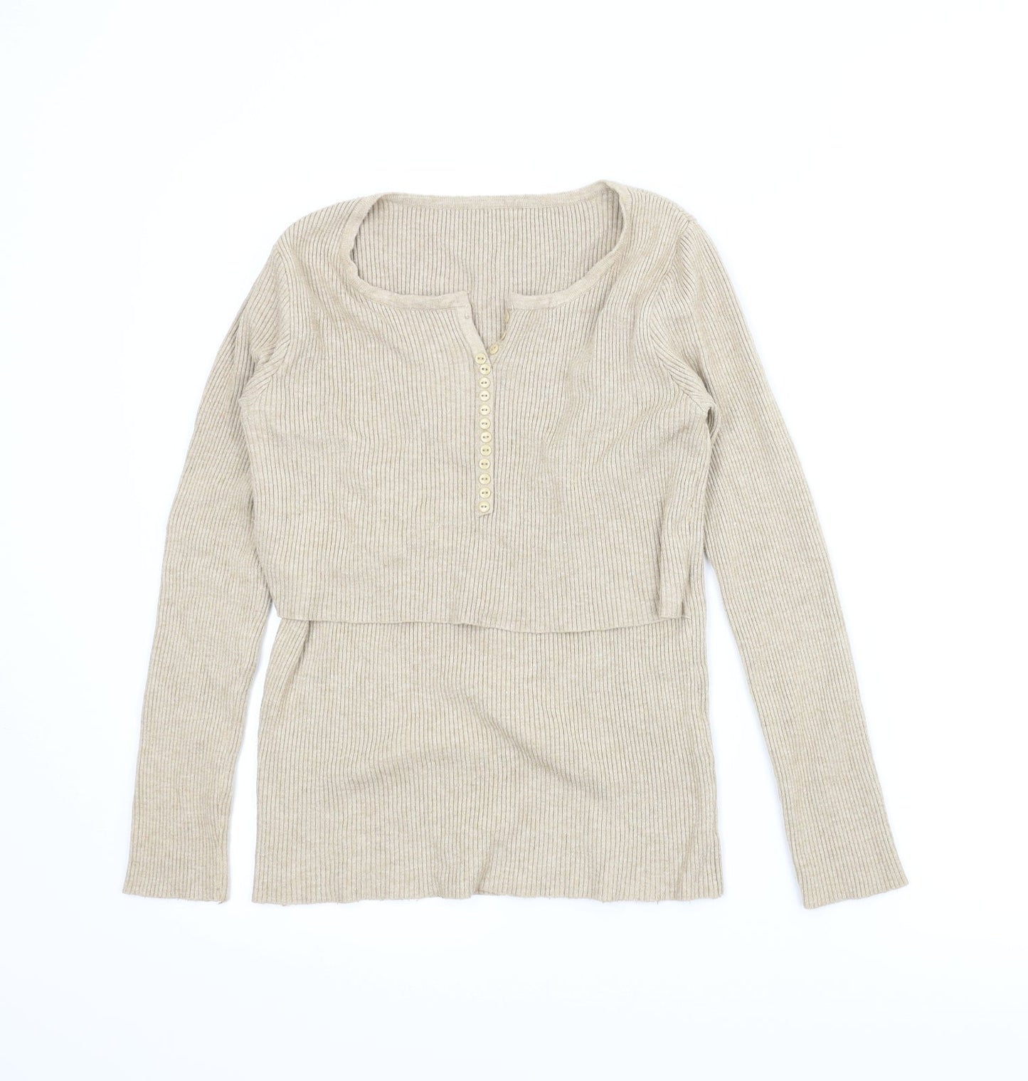 Preworn Womens Beige   Pullover Jumper Size XS