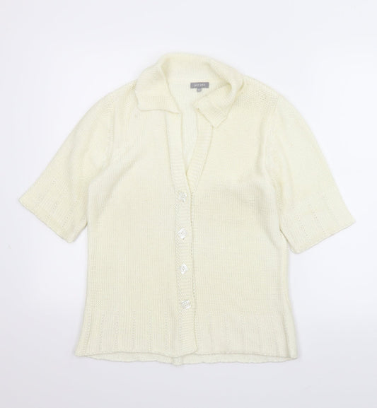 M&S Womens Ivory   Cardigan Jumper Size M