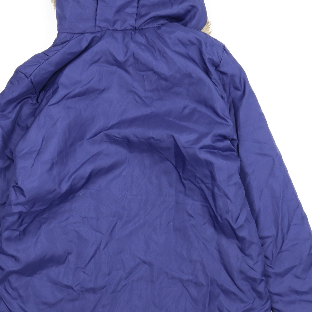 Anne De Lancay Womens Blue   Quilted Coat Size M