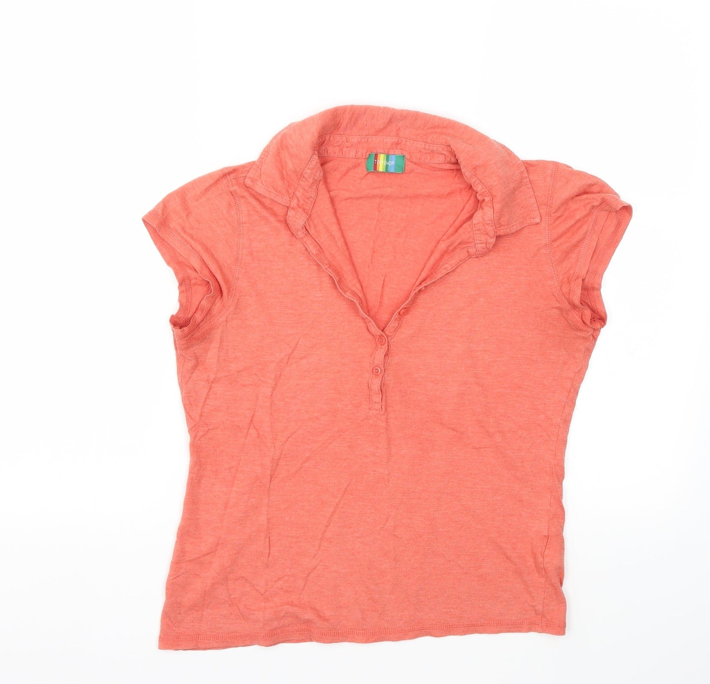 Topshop Womens Orange   Basic T-Shirt Size 14