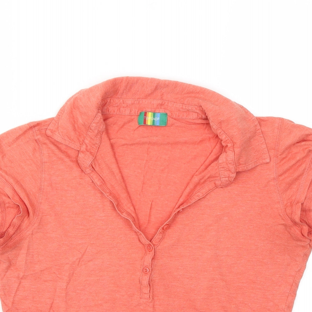 Topshop Womens Orange   Basic T-Shirt Size 14