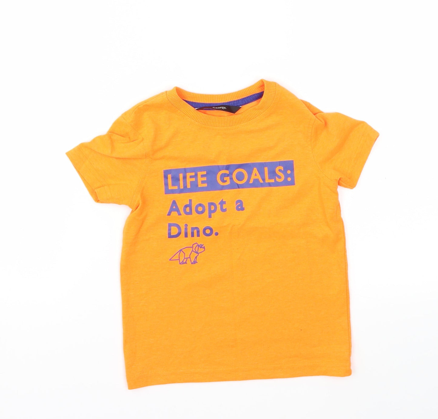 George Boys Orange   Basic T-Shirt Size 2-3 Years