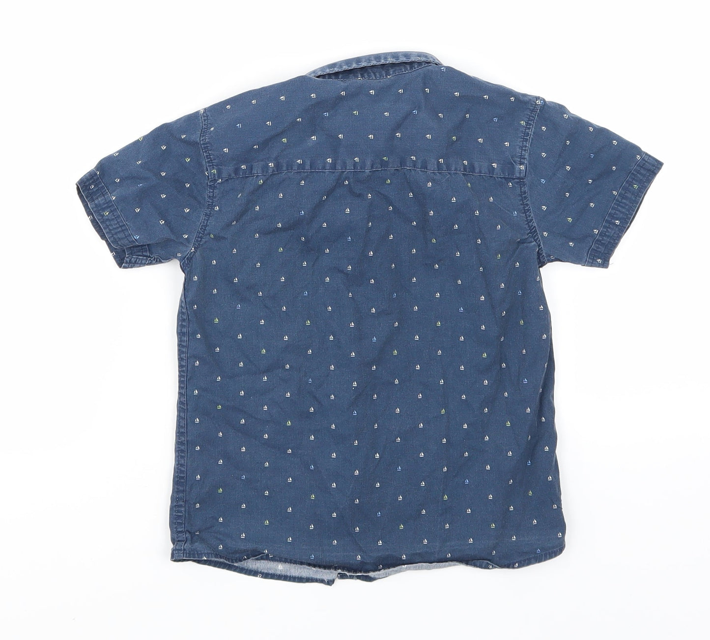 George Boys Blue  Woven Basic Button-Up Size 4-5 Years  - boat print