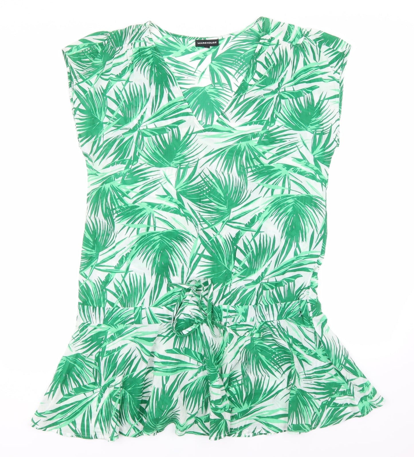 Warehouse Womens Green Batik Woven A-Line  Size L  -