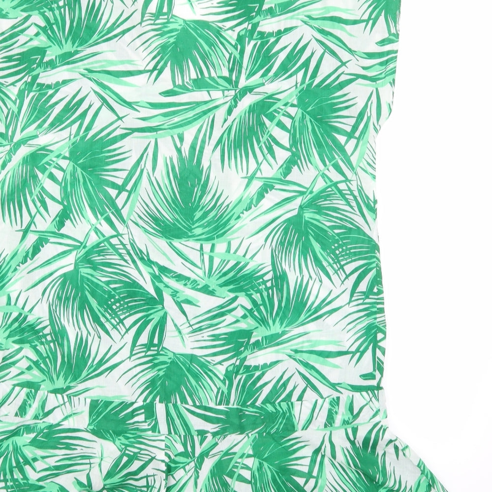 Warehouse Womens Green Batik Woven A-Line  Size L  -