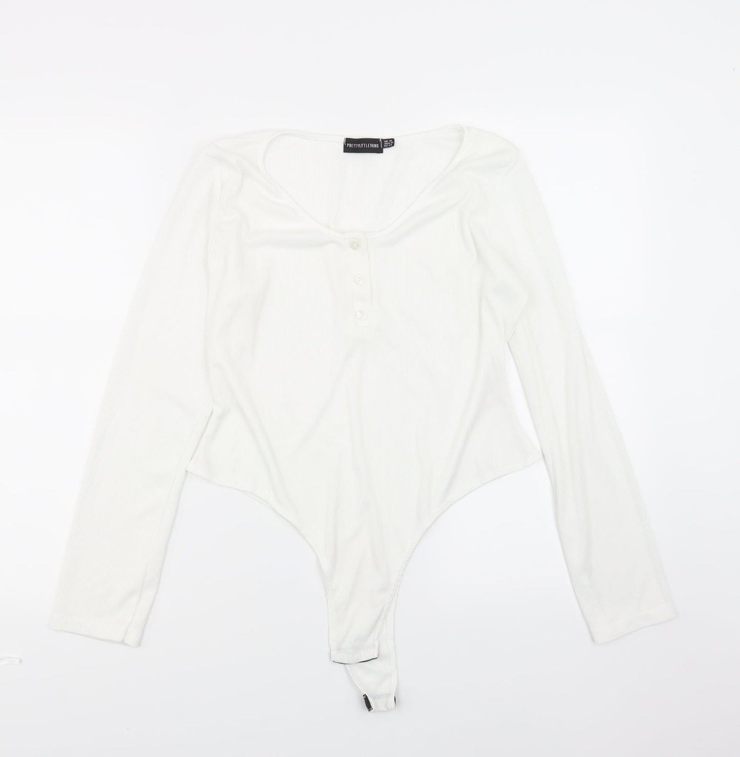 PRETTYLITTLETHING Womens White  Jersey Basic T-Shirt Size 16  -