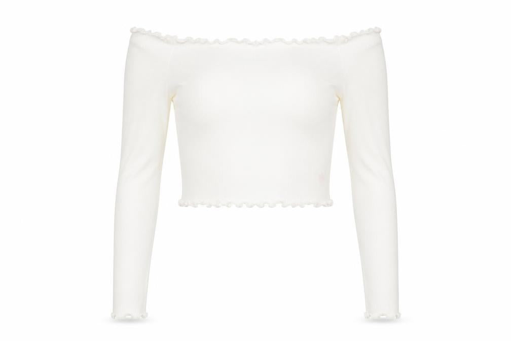 PRETTYLITTLETHING Womens White  Knit Cropped T-Shirt Size 6