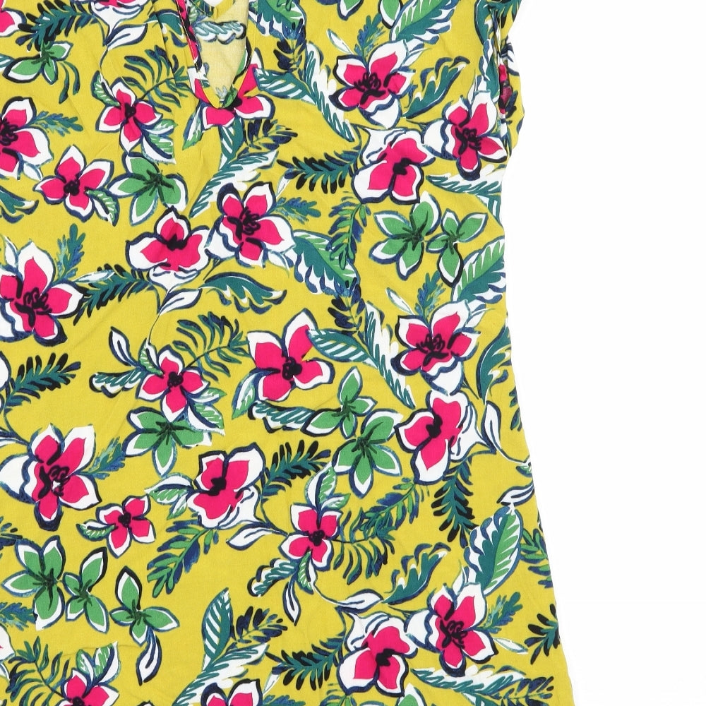 Papaya Womens Green Floral  Basic Blouse Size 10