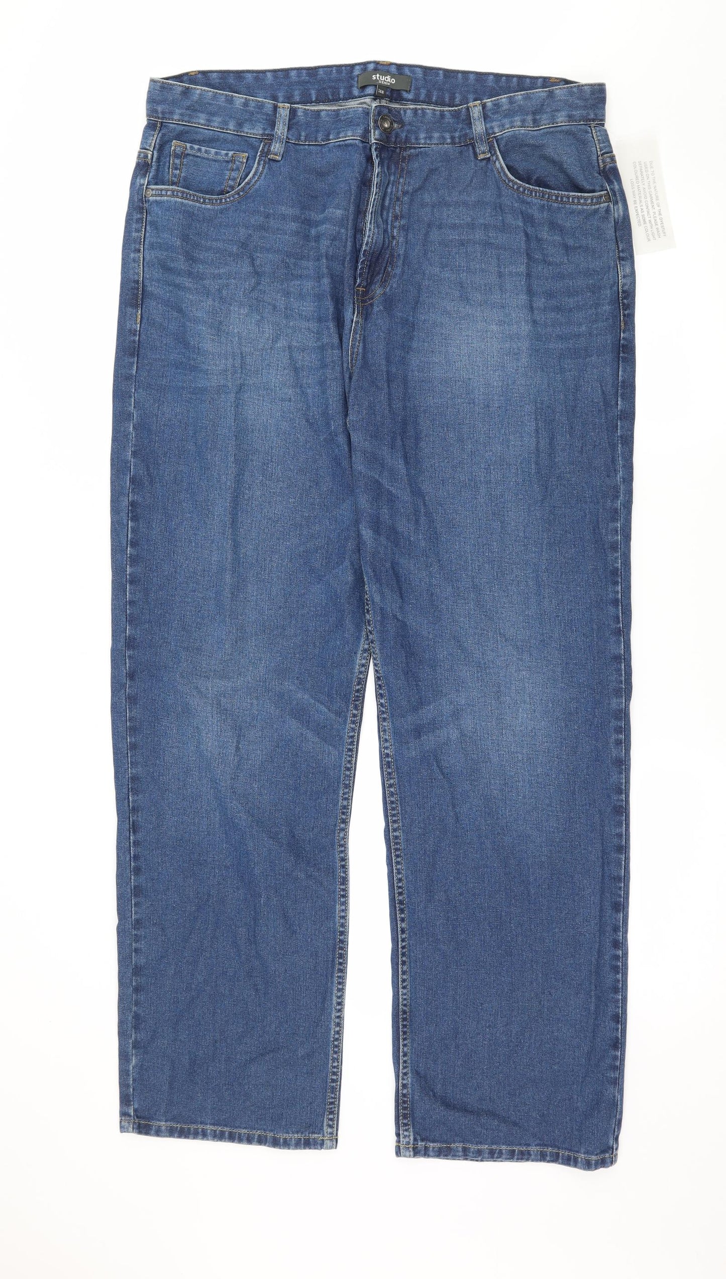 Studio Denim  Womens Blue  Denim Straight Jeans Size 36 in L30 in