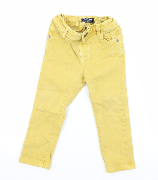 NEXT Boys Yellow  Denim Cargo Jeans Size 12-18 Months