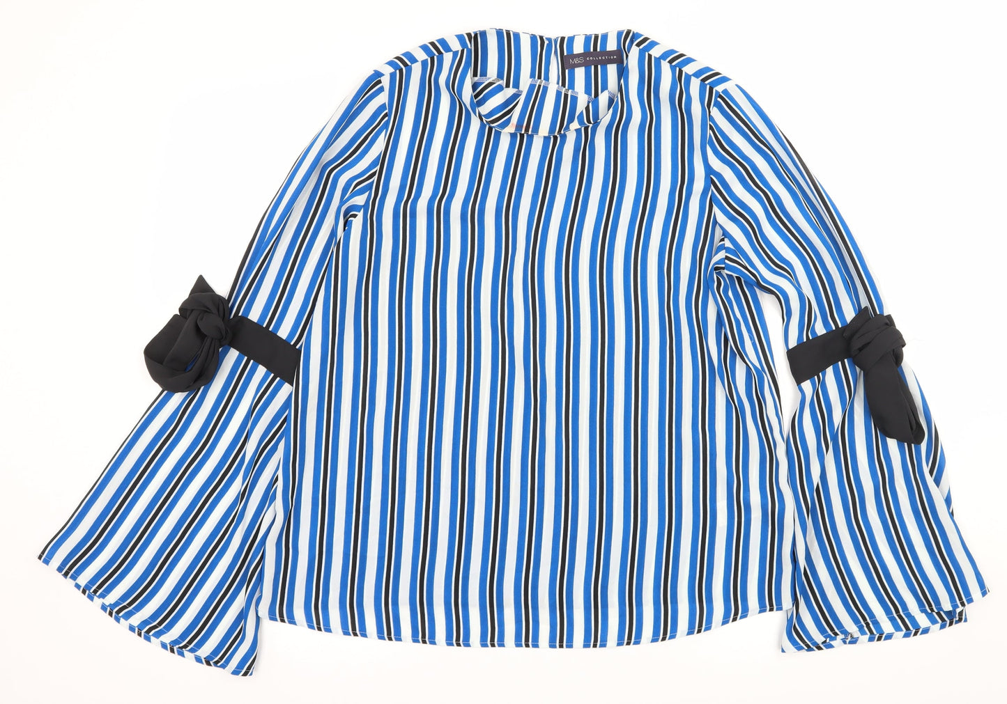 Marks and Spencer Womens Blue Striped  Basic Blouse Size 12