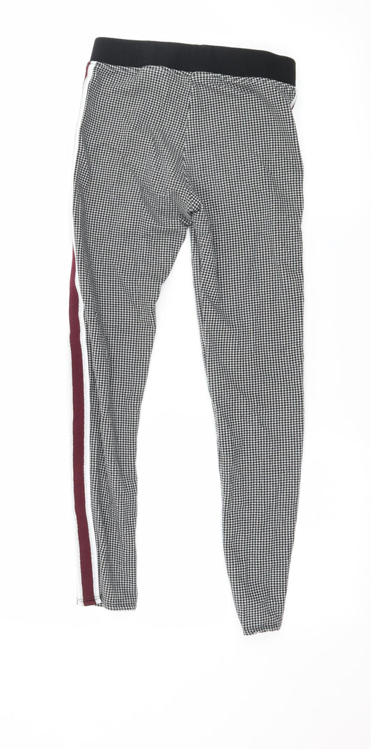 H&M Girls Multicoloured Houndstooth Jersey Jogger Trousers Size 12 Years - Leggings