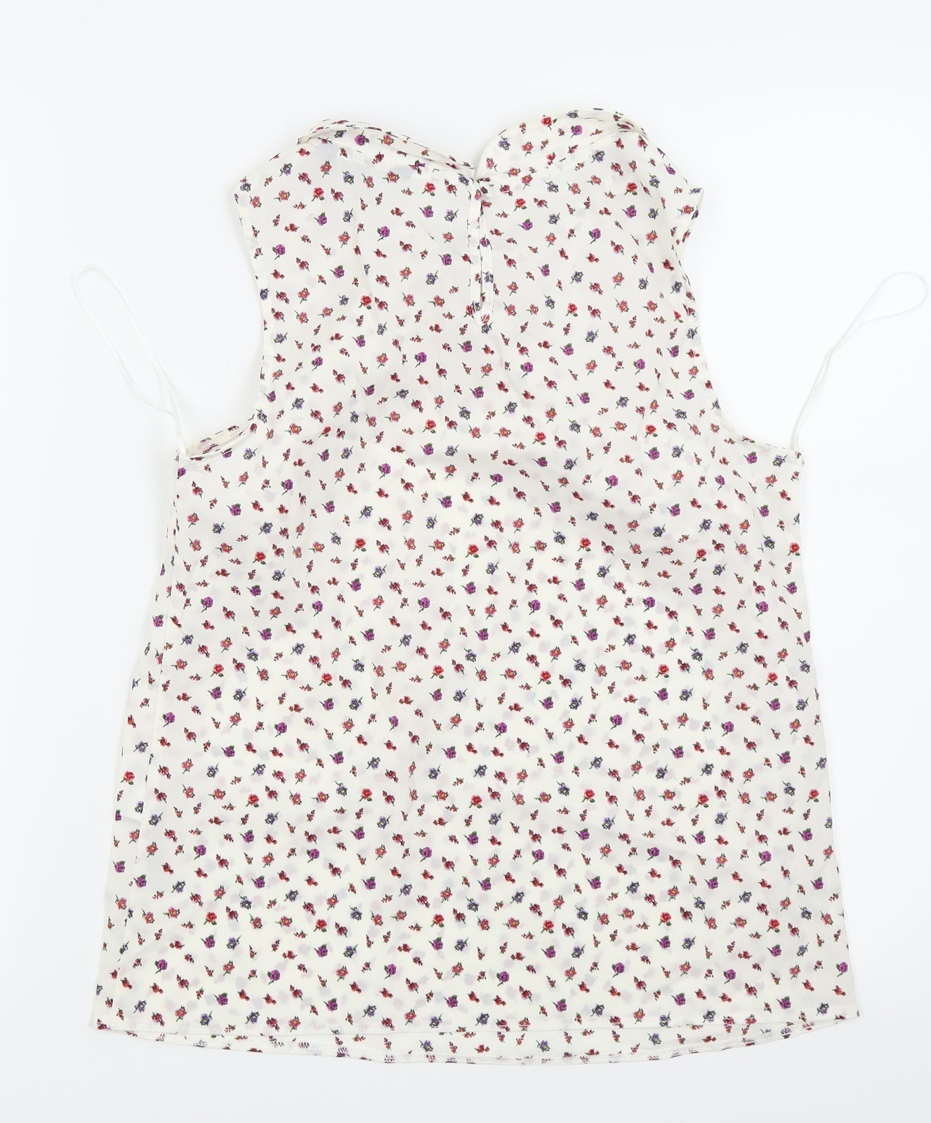New Look Womens White Floral  Camisole Blouse Size 8