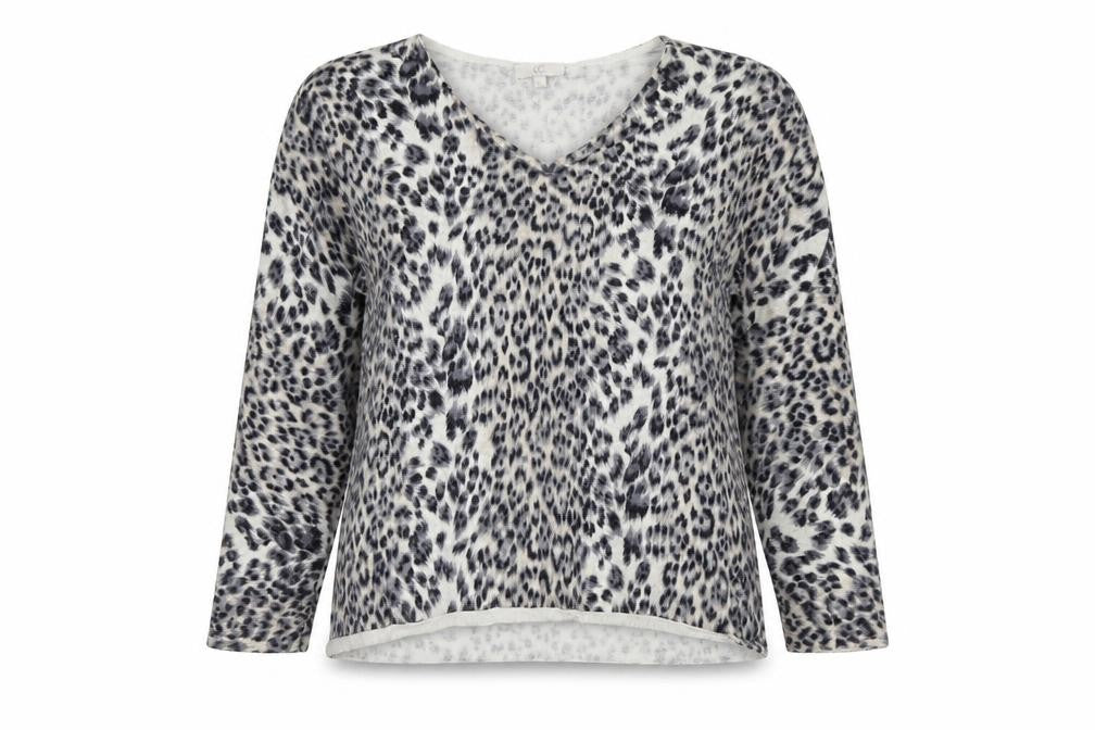 Country Casuals Womens Grey Animal Print Basic T-Shirt Size XL