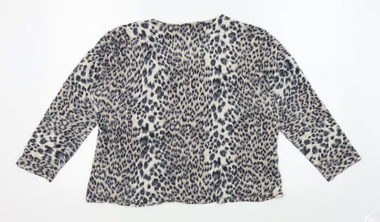 CC Womens Grey Animal Print  Basic T-Shirt Size XL