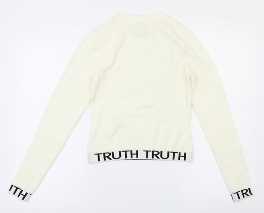 FB Sister Knitwear Girls White   Pullover Jumper Size S