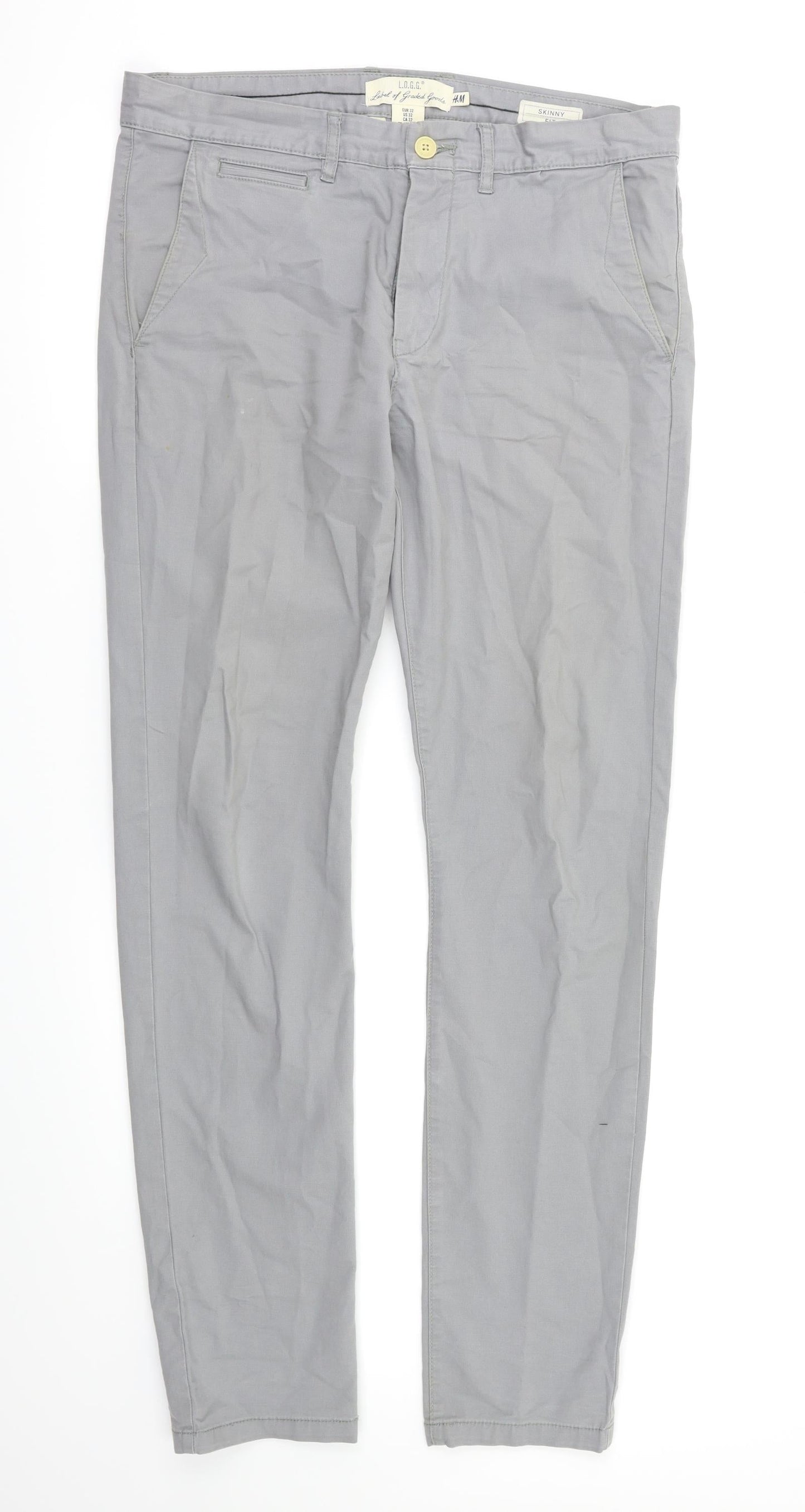 H&M Womens Grey   Trousers  Size 32 L32 in