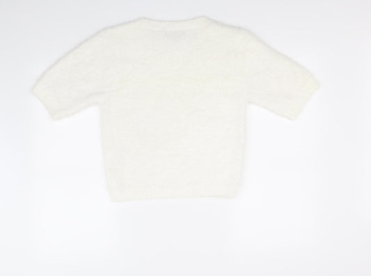 New Look Womens White   Pullover Jumper Size M