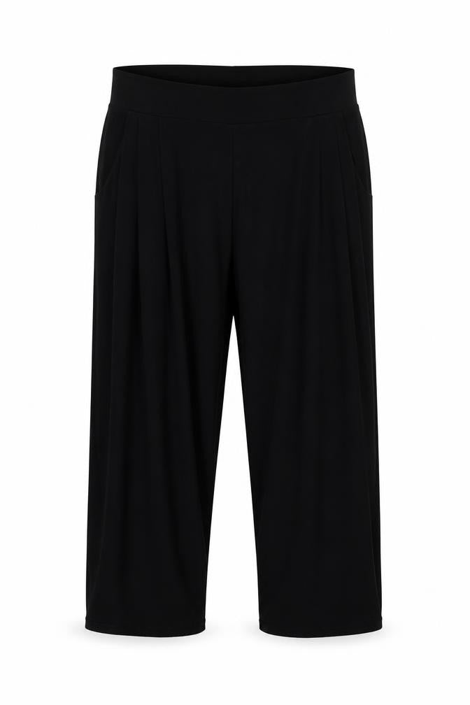 Front view of styled by women’s black trousers, size UK 38, in, 23-inch leg