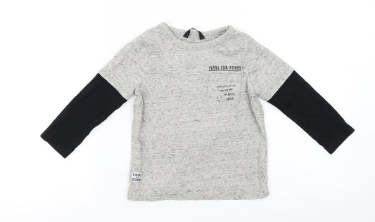 George  Boys Grey   Basic T-Shirt Size 2-3 Years