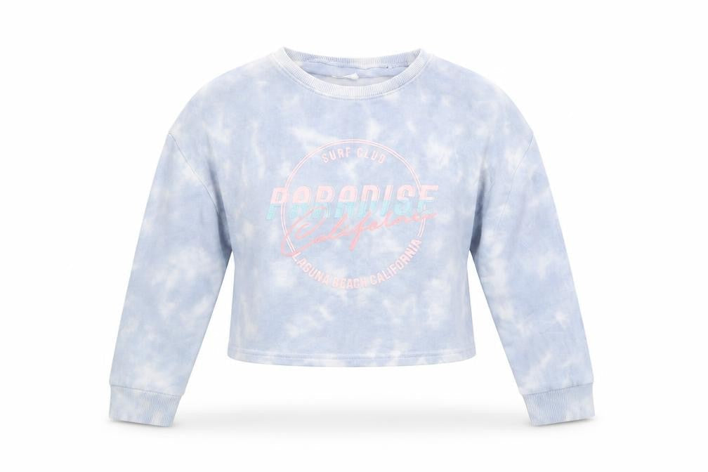 Front view of Next girls’ blue pullover sweatshirt, size 11-12, years - california